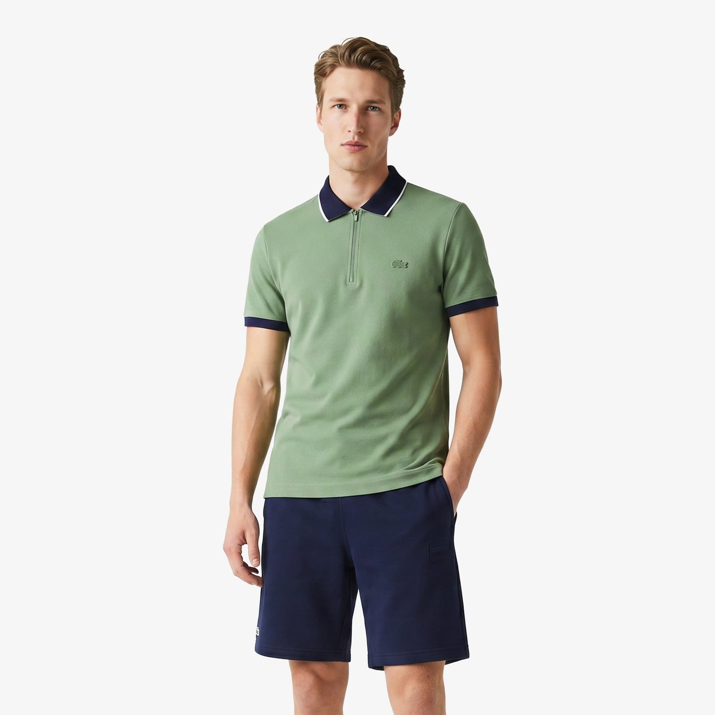 Lacoste Erkek Regular Fit Renk Bloklu Yeşil Polo
