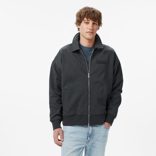 Calvin Klein Waffle-lined Premium Erkek Gri Sweatshirt