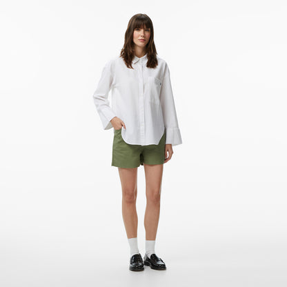 Tommy Hilfiger Cover Up Kadın Beyaz Crop Keten Gömlek