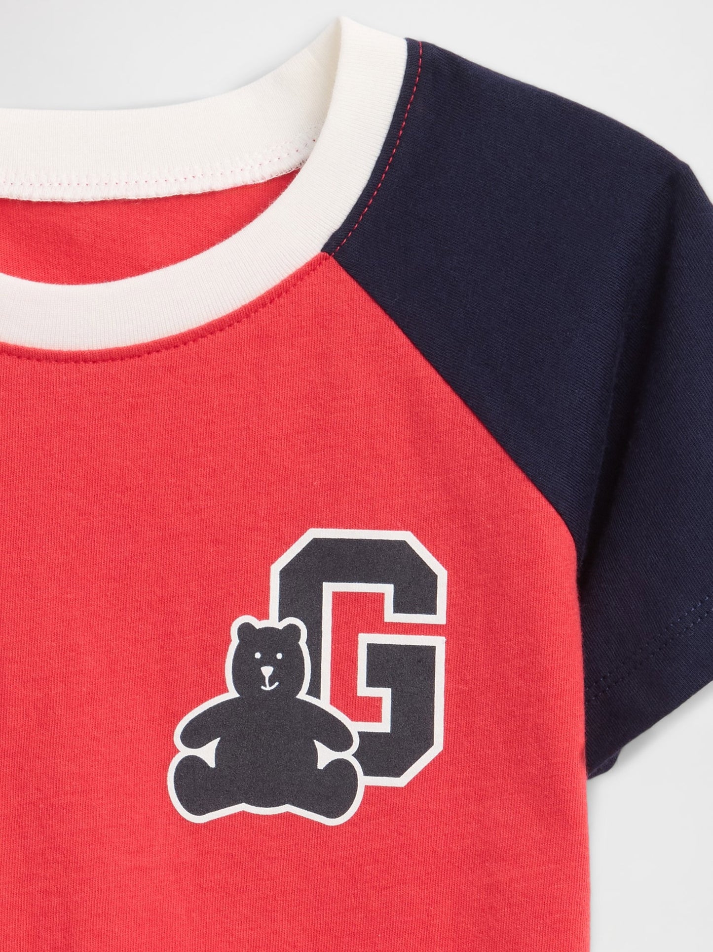 Kırmızı Colorblock Brannan Bear Grafik Baskılı T-shirt