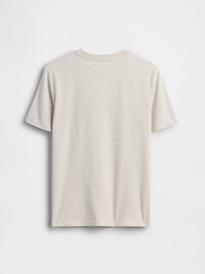Ekru Grafik Baskılı T-shirt