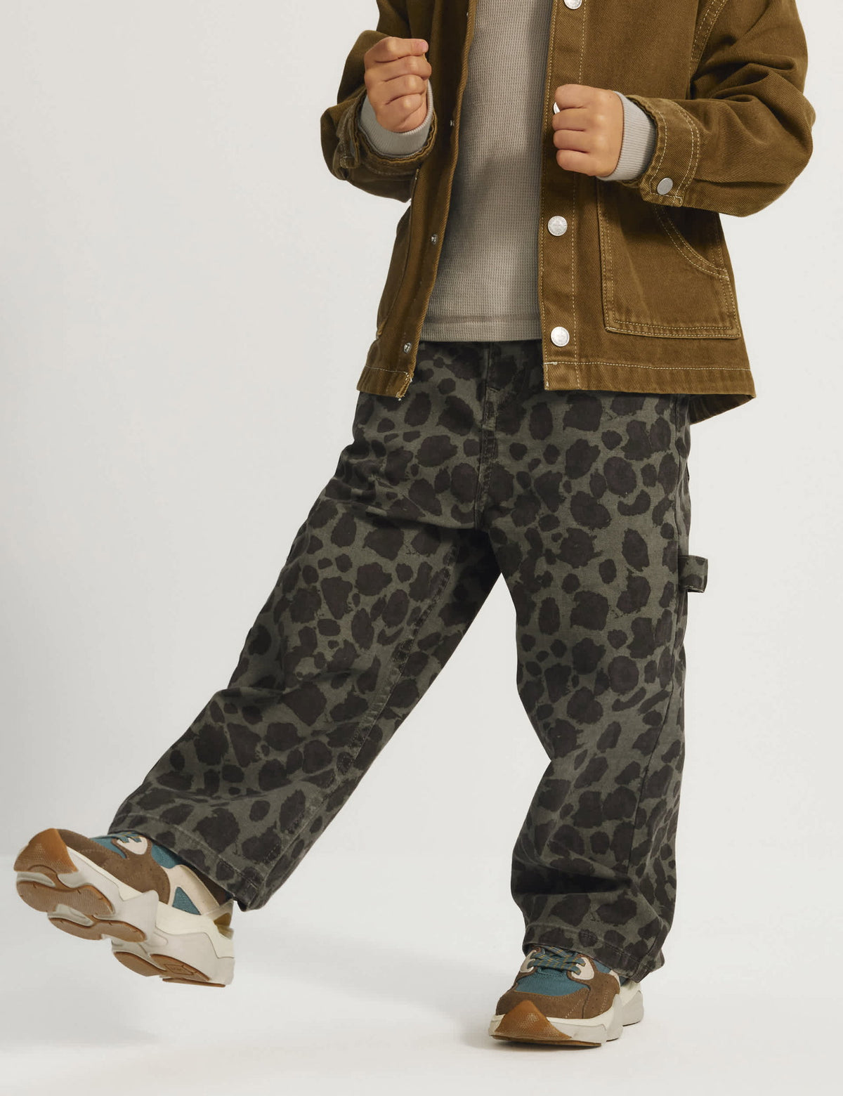 Leopar Desenli Çocuk Jean