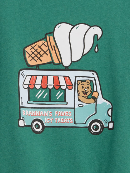 Yeşil Grafik Baskılı T-shirt