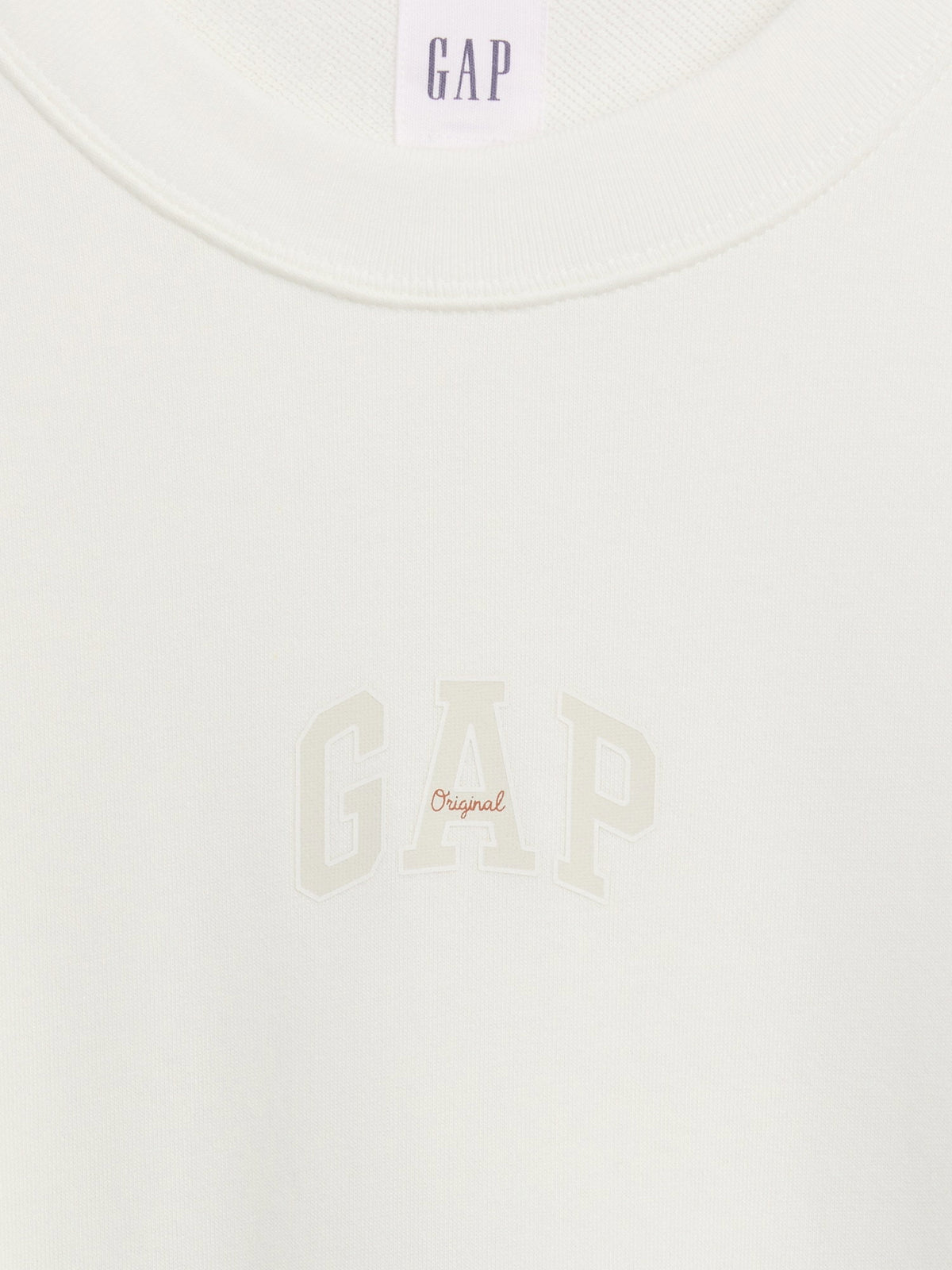 Beyaz Oversized Gap Logo Fransız Havlu Kumaş T-shirt