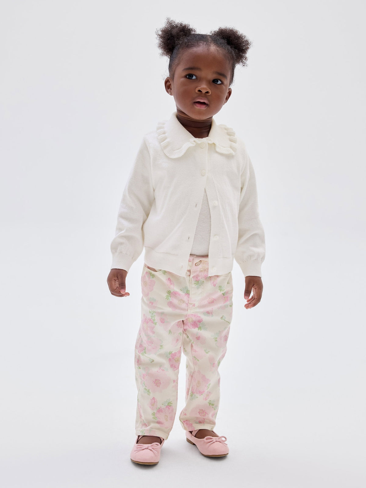 Açık Pembe Babygap Baskılı Paperbag Mom Jean Pantolon