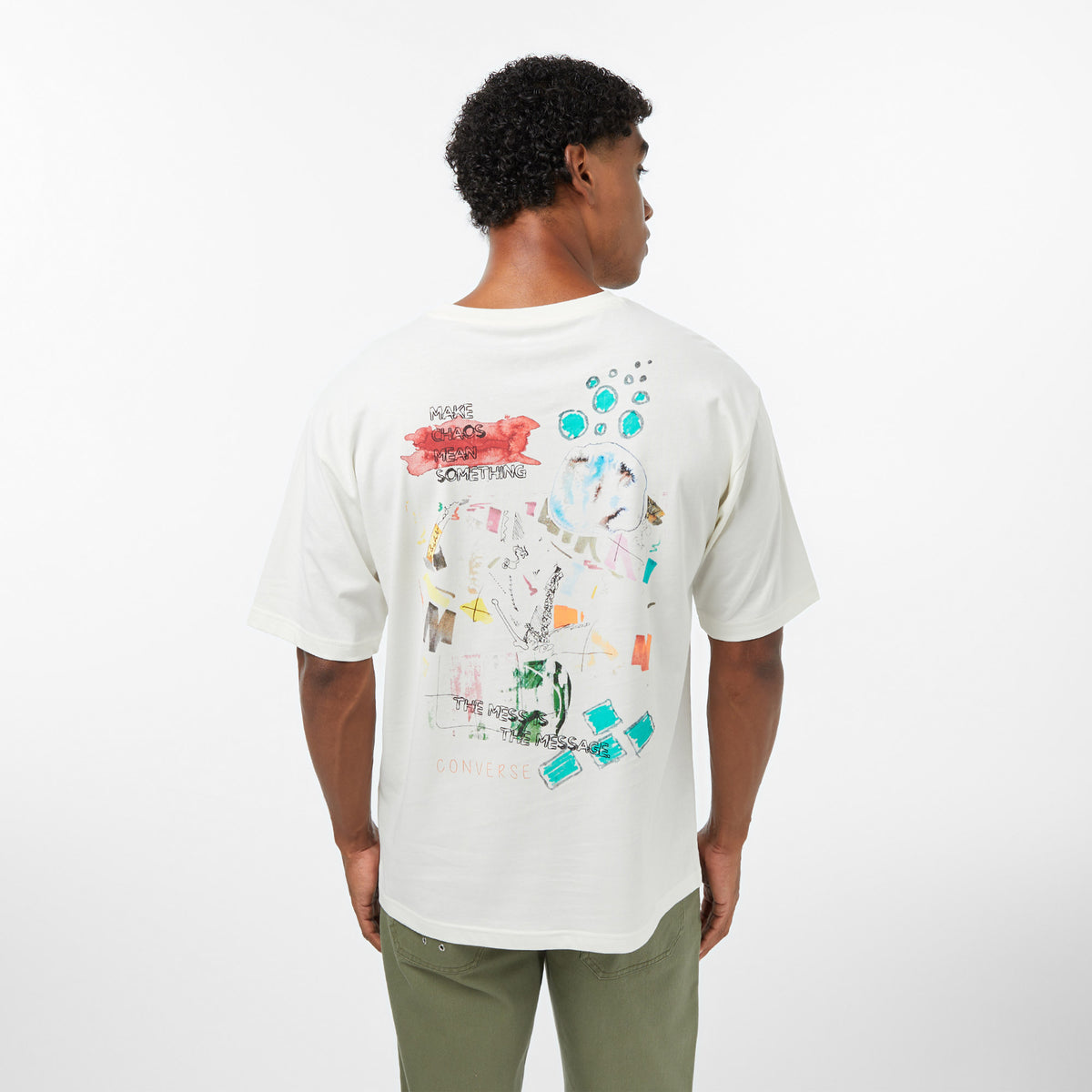 Converse Regular Fit Erkek Krem T-shirt