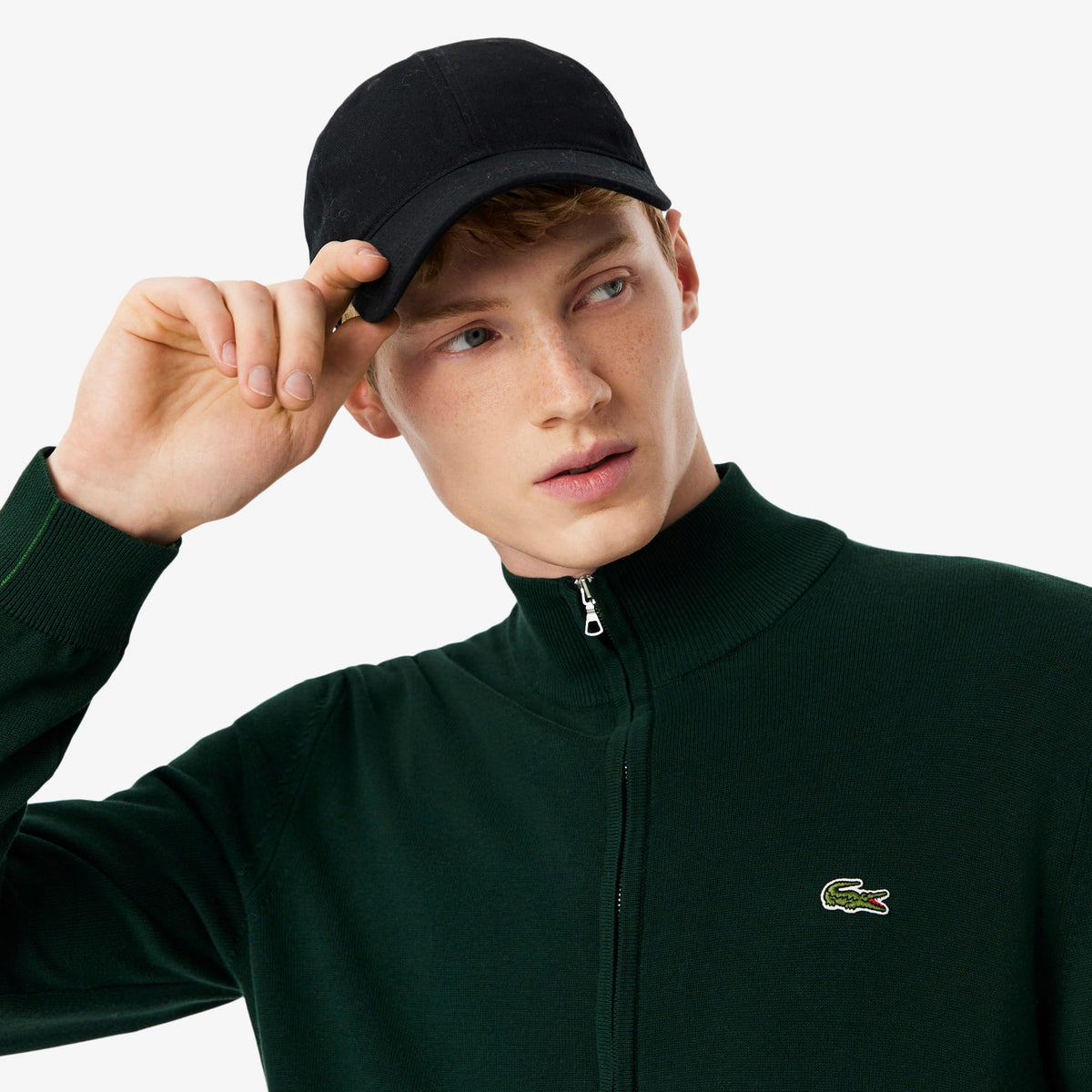 Lacoste Erkek Regular Fit Fermuarlı Organik Pamuk Yeşil Hırka