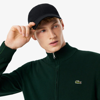 Lacoste Erkek Regular Fit Fermuarlı Organik Pamuk Yeşil Hırka