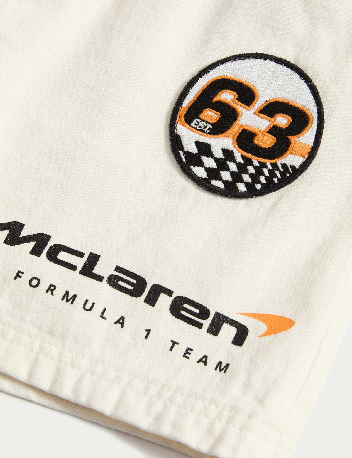 Mclaren F1 Takımı Temalı %100 Pamuklu Denim Mini Etek (2–16 Yaş)
