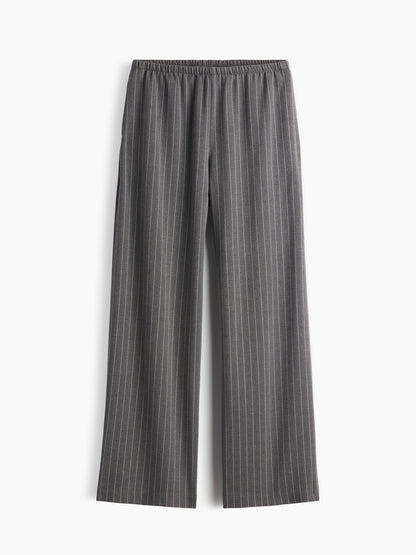 Gri Brushed Twill Easy Wide-leg Pantolon