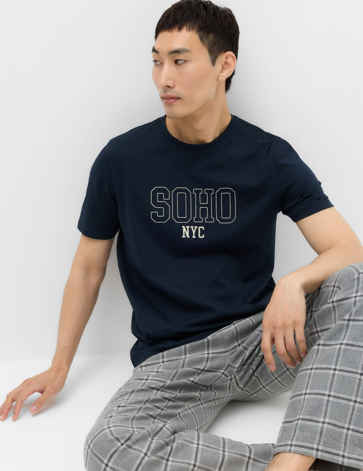 Saf Pamuklu Soho Nyc Baskılı Pijama Üstü