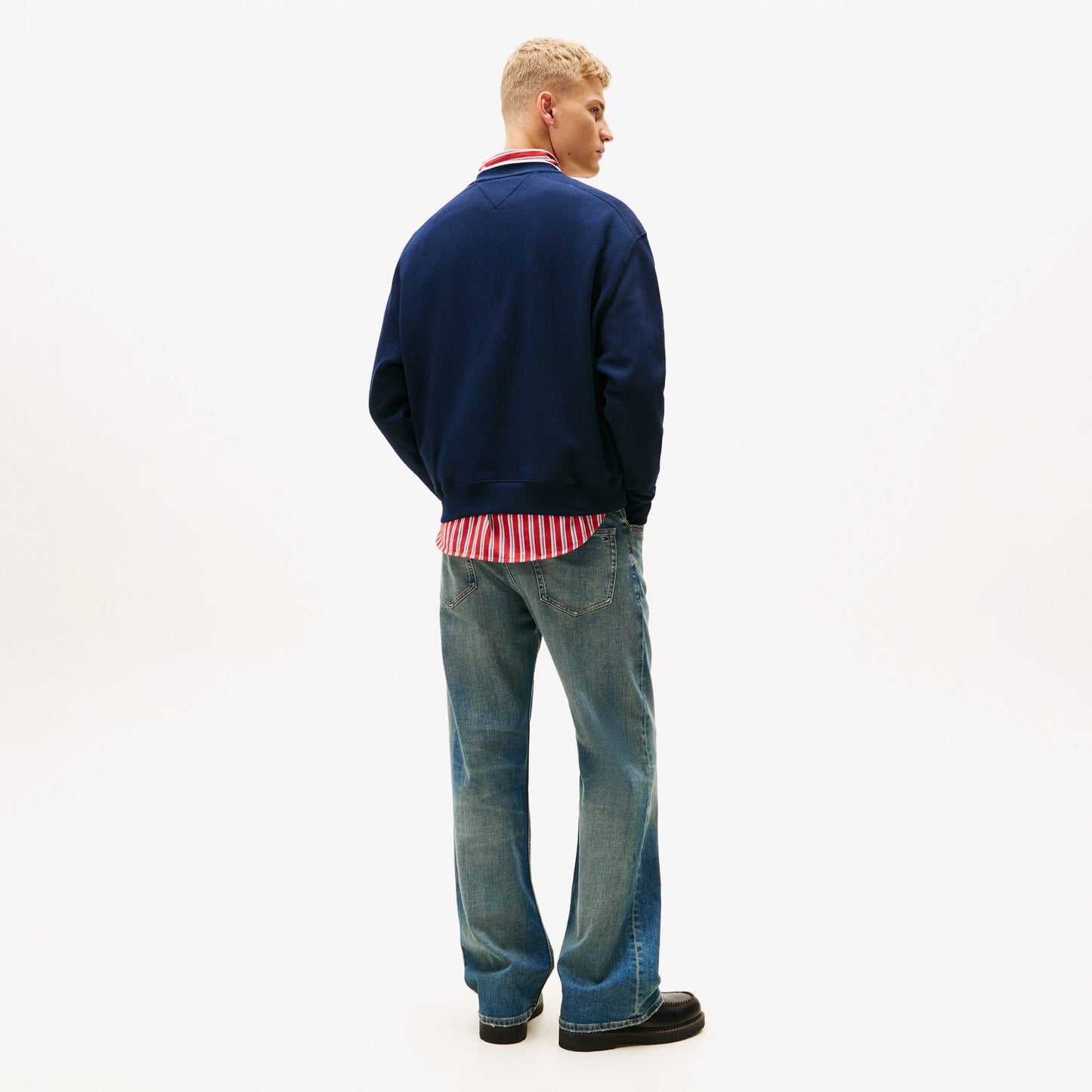 Tommy Hilfiger Erkek 90s Texture Graphic Erkek Lacivert Sweatshirt