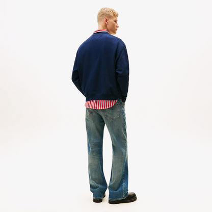 Tommy Hilfiger Erkek 90s Texture Graphic Erkek Lacivert Sweatshirt