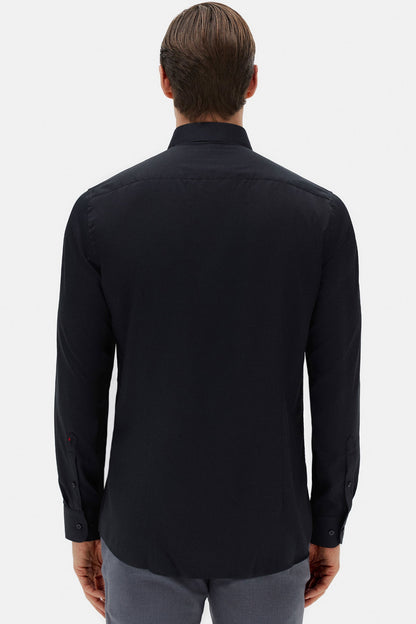 Tween Slim Fit Siyah Travel Gömlek