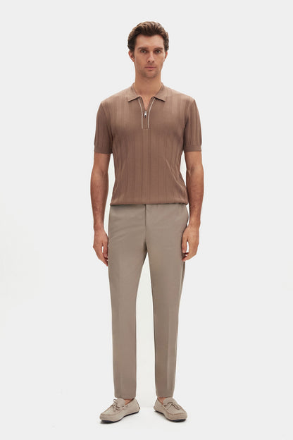 Damat Relaxed Fit Vizon Düz Kumaş Pantolon