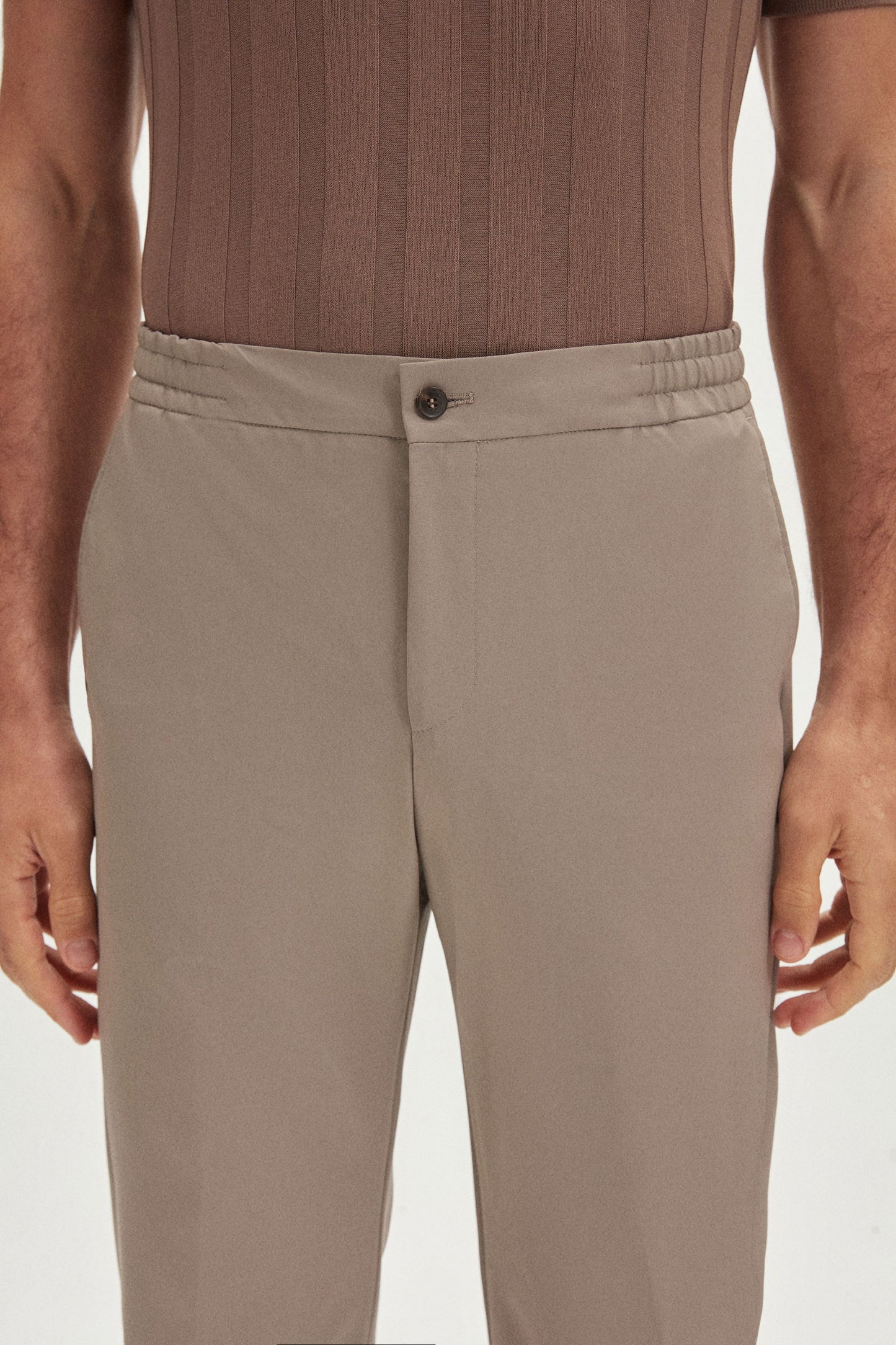 Damat Relaxed Fit Vizon Düz Kumaş Pantolon