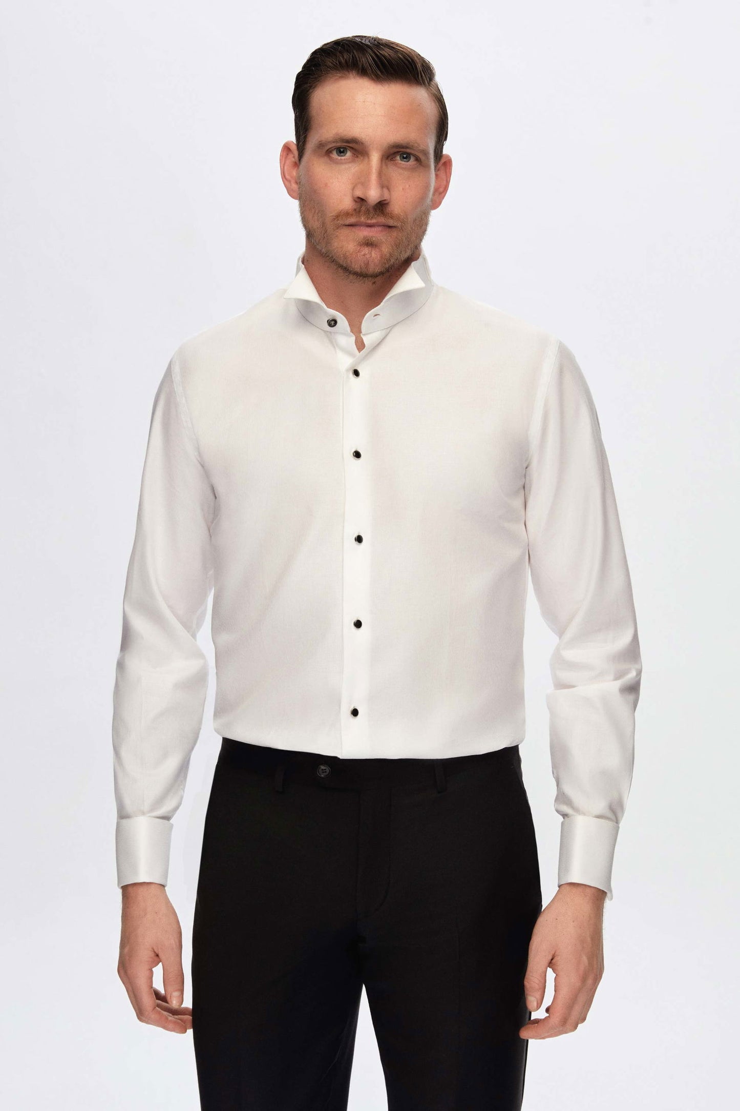 Damat Slim Fit Beyaz %100 Pamuk Smokin Gömlek