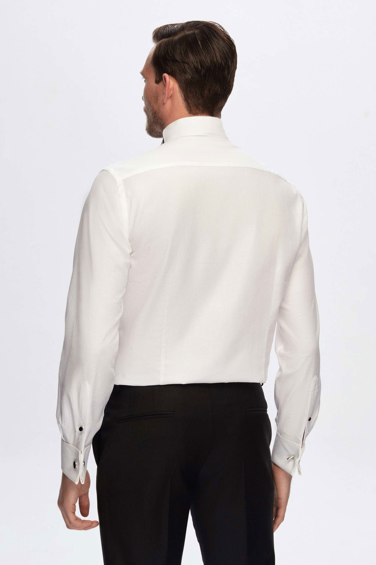 Damat Slim Fit Beyaz %100 Pamuk Smokin Gömlek