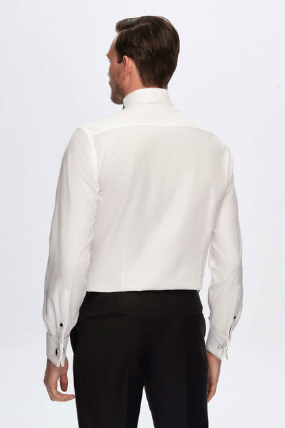Damat Slim Fit Beyaz %100 Pamuk Smokin Gömlek