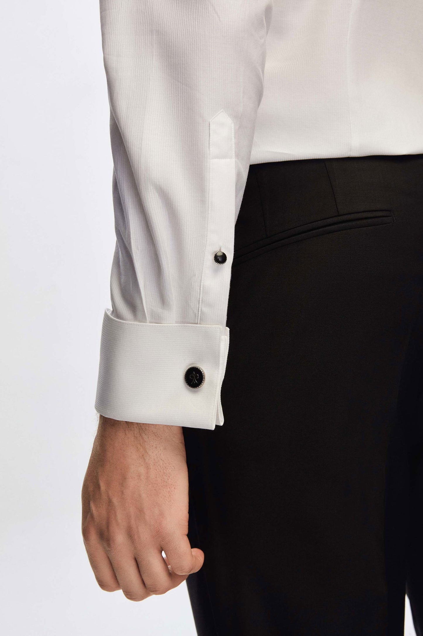 Damat Slim Fit Beyaz %100 Pamuk Smokin Gömlek