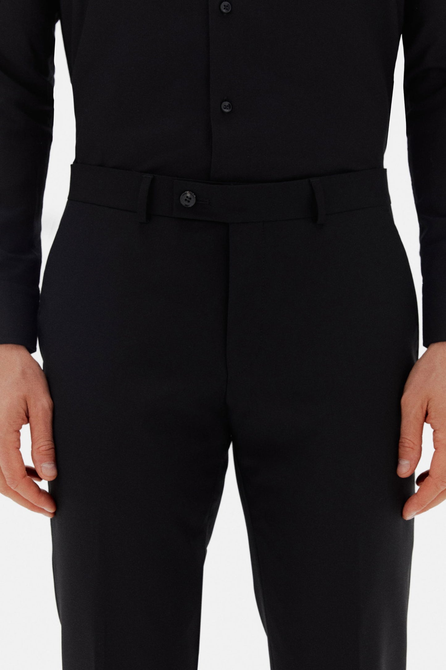 Damat Siyah Yün Karişimli Kumaş Pantolon