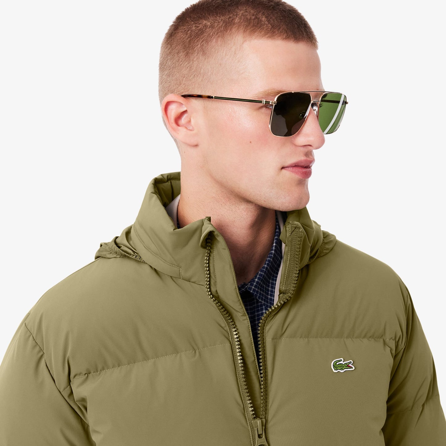 Lacoste Erkek Relaxed Fit Kapüşonlu Haki Mont