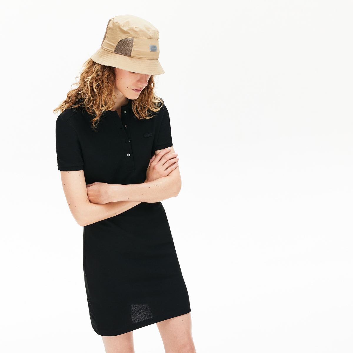 Lacoste Kadın Slim Fit Kısa Kollu Polo Yaka Siyah Elbise