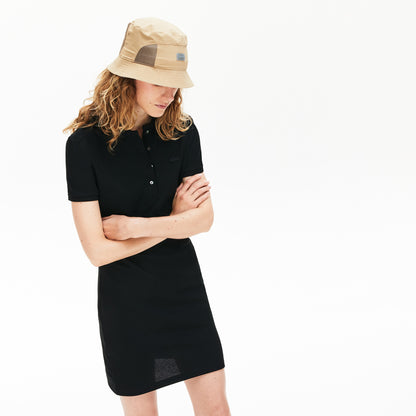 Lacoste Kadın Slim Fit Kısa Kollu Polo Yaka Siyah Elbise
