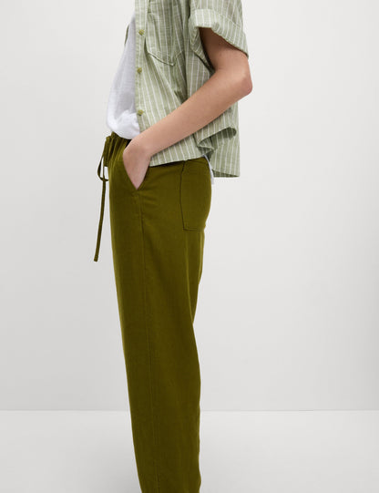 Tapered Fit Keten Pantolon