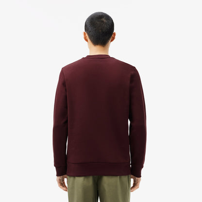 Lacoste Classic Fit Erkek Bisiklet Yaka Bordo Sweatshirt