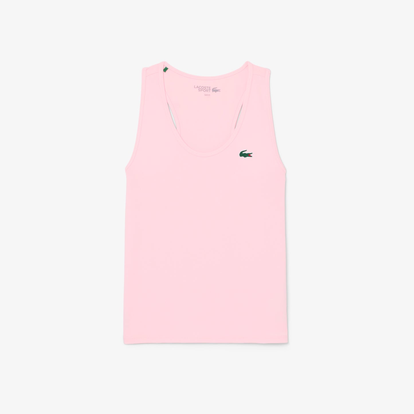 Lacoste Kadın Slim Fit Kolsuz Bisiklet Yaka Pembe T-shirt
