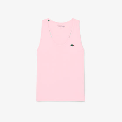 Lacoste Kadın Slim Fit Kolsuz Bisiklet Yaka Pembe T-shirt