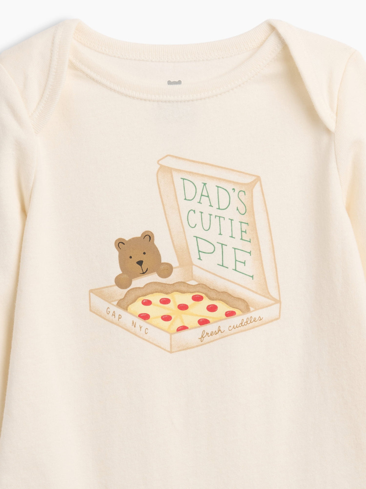 Krem First Favorites Organik Pamuk Grafik Baskılı Bodysuit