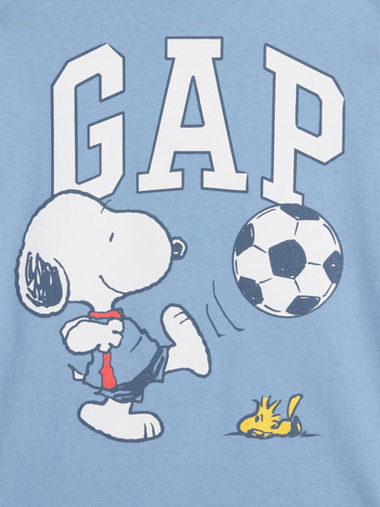 Açık Mavi Peanuts Logo T-shirt