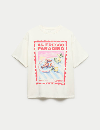 Pamuklu Desenli T-shirt