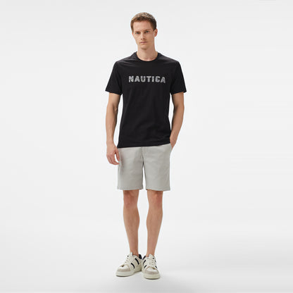 Nautica Erkek Siyah Regular Fit Baskılı T-shirt
