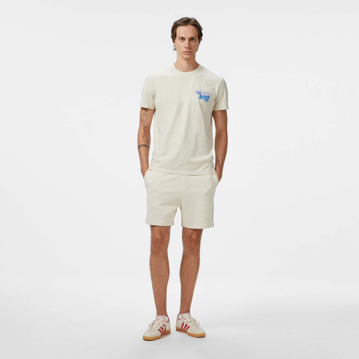 Tommy Hilfiger Back Logo Erkek Bej T-shirt