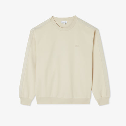 Lacoste Relaxed Fit Bisiklet Yaka Erkek Krem Sweatshirt