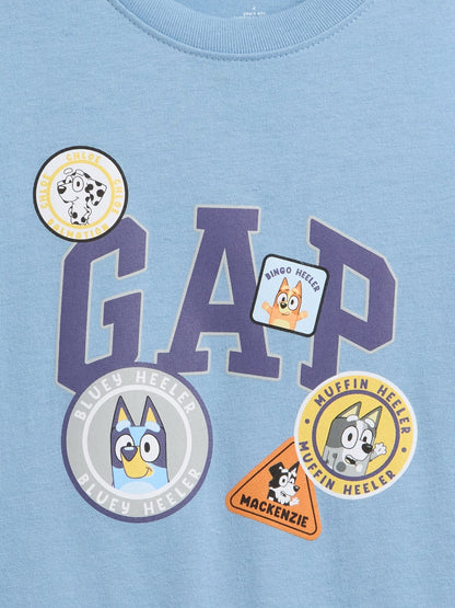 Açık Mavi Bluey Logo T-shirt