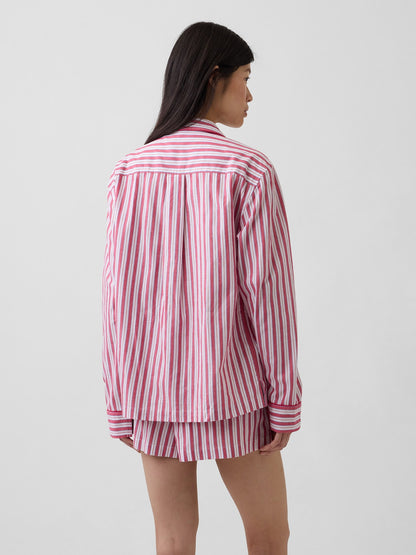 Kırmızı Poplin Gömlek Pijama Üstü