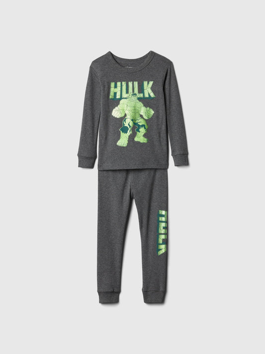 Koyu Gri Organik Pamuk Marvel Grafikli Pijama Takımı