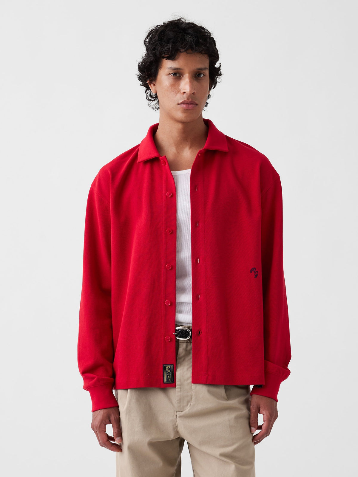 Kırmızı Gap × Malbon Pique Polo Over Gömlek