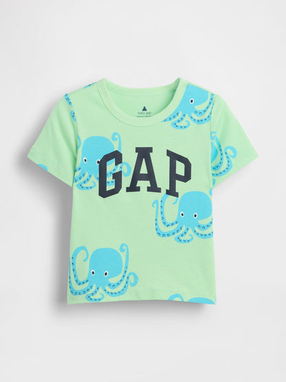 Açık Yeşil Grafik Logo T-shirt