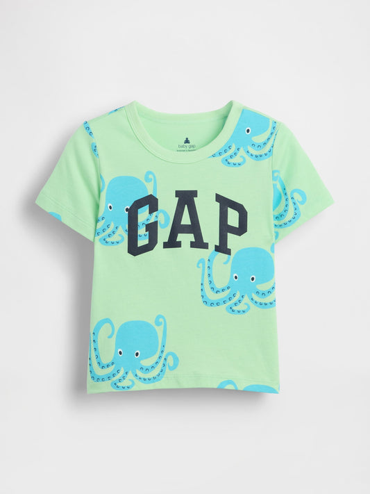 Açık Yeşil Grafik Logo T-shirt