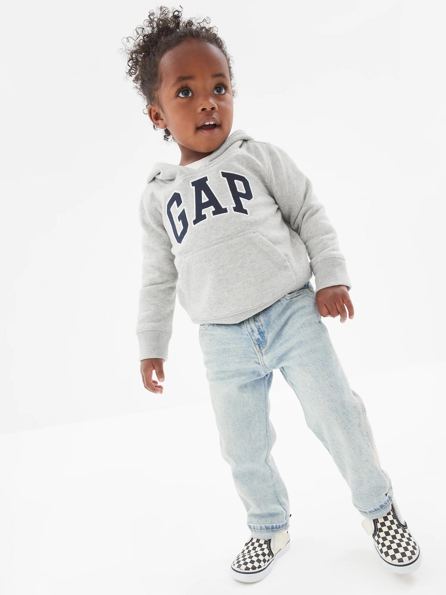 Açık Gri Gap Logo Kapüşonlu Sweatshirt