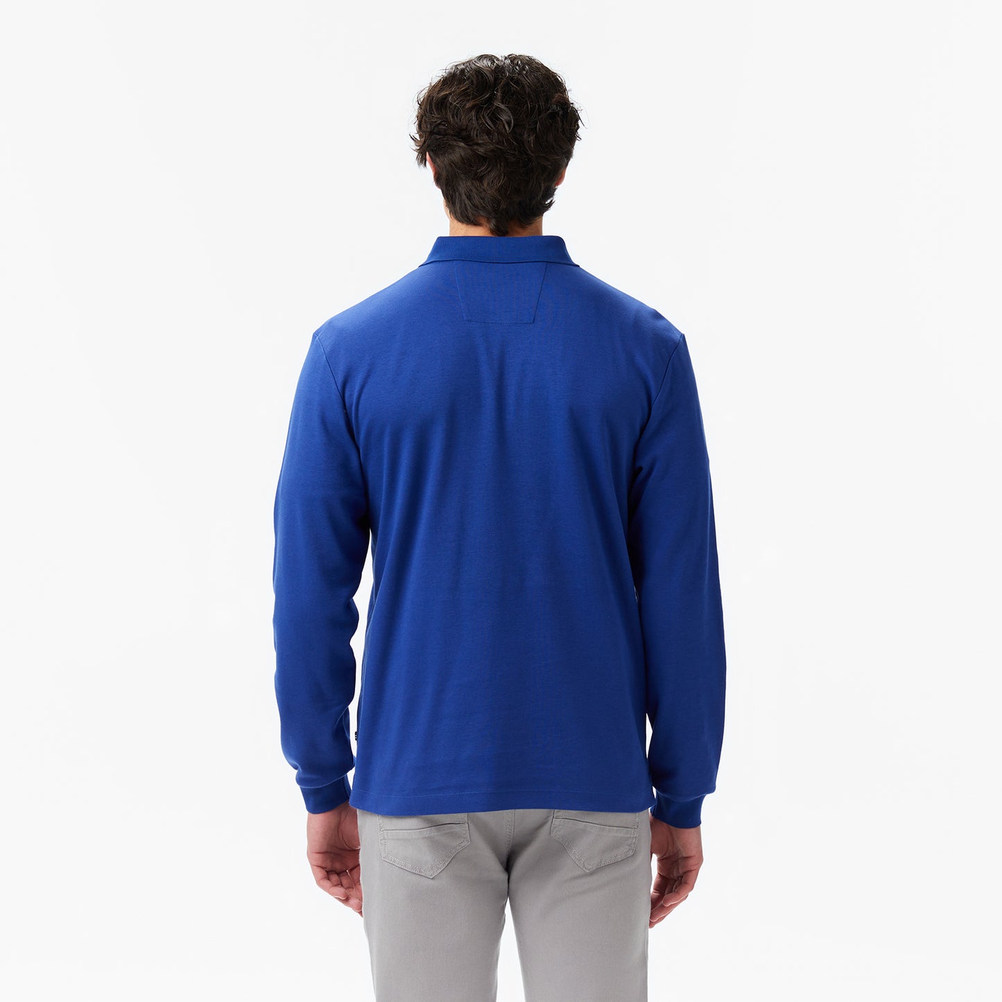 Nautica Erkek Mavi Classic Fit Uzun Kollu Polo Yaka T-shirt
