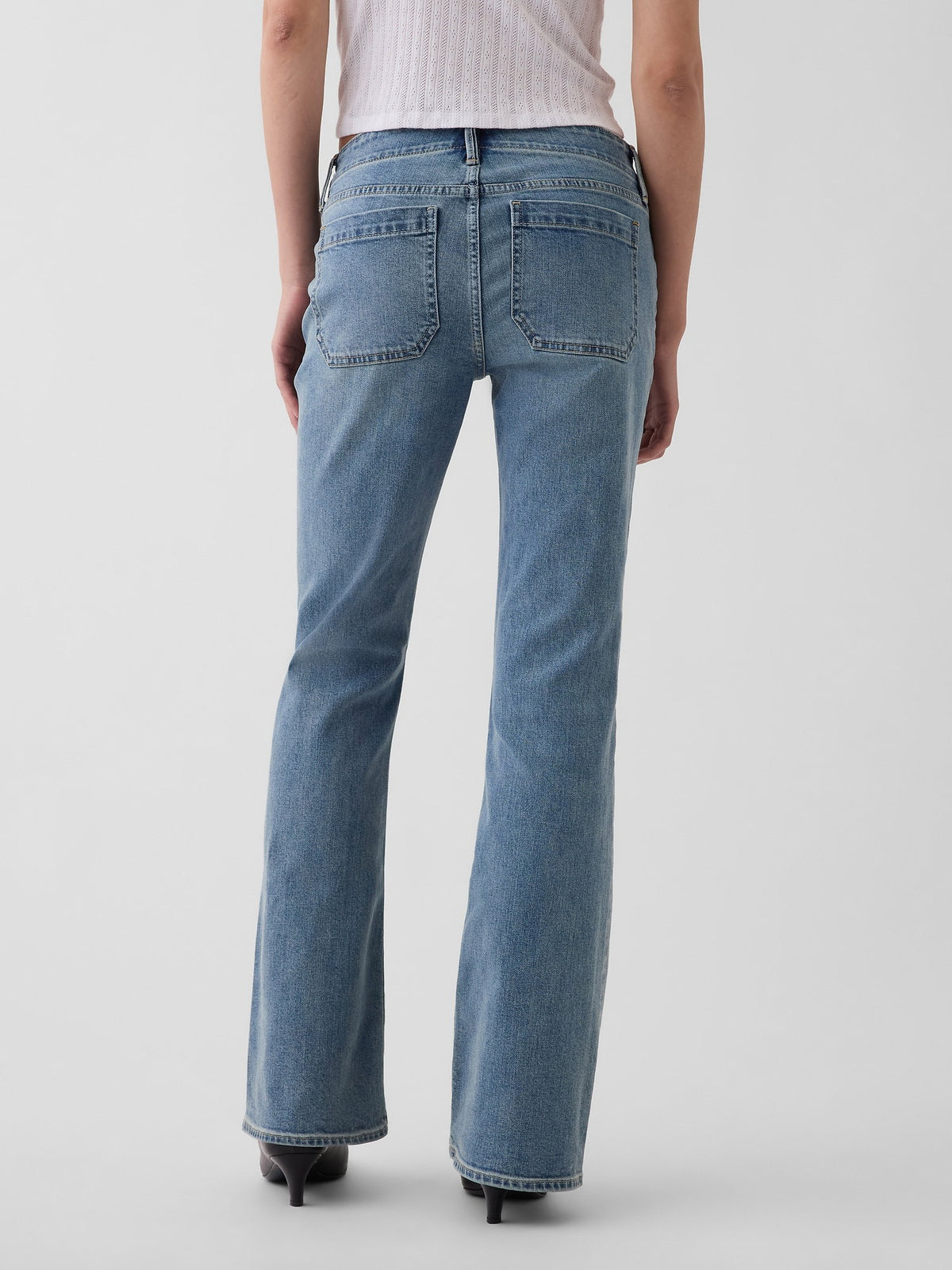 Açık Mavi Low Rise Long & Lean Patch Pocket Jean Pantolon