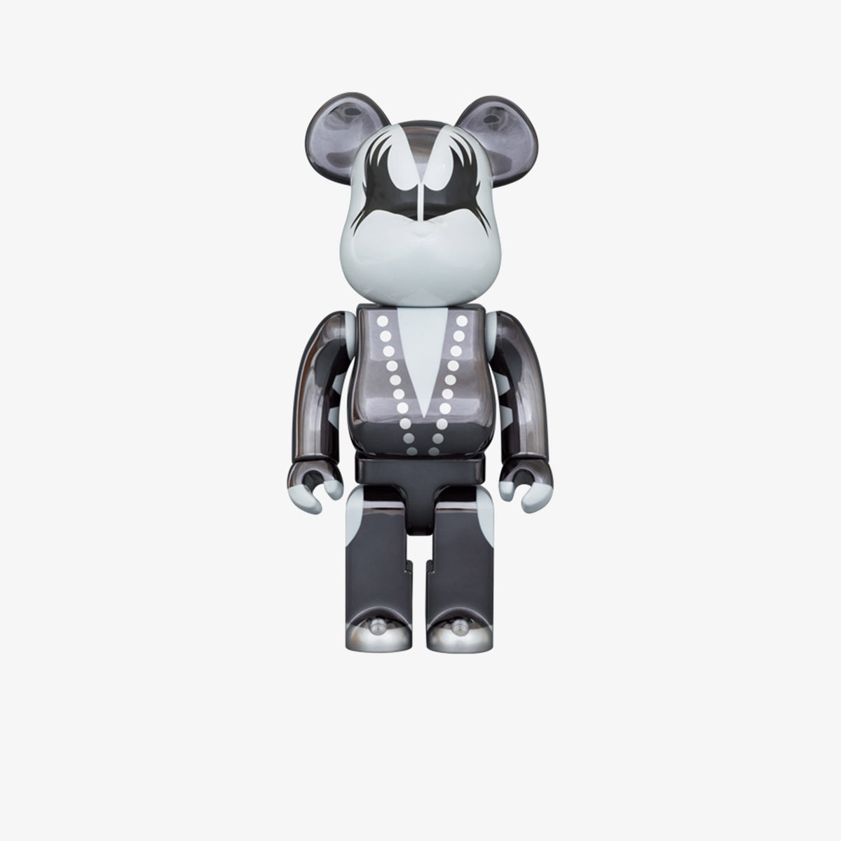 Bearbrick Kiss Demon Chrome 70cm Gri Figür
