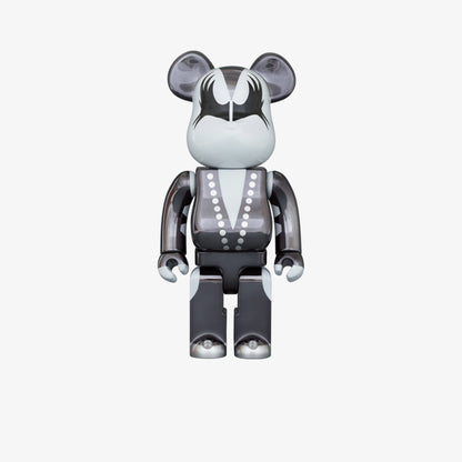 Bearbrick Kiss Demon Chrome 70cm Gri Figür