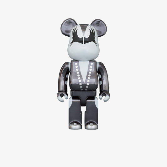 Bearbrick Kiss Demon Chrome 70cm Gri Figür